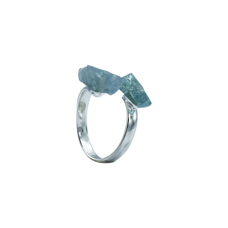 Bague Aigue marine brute