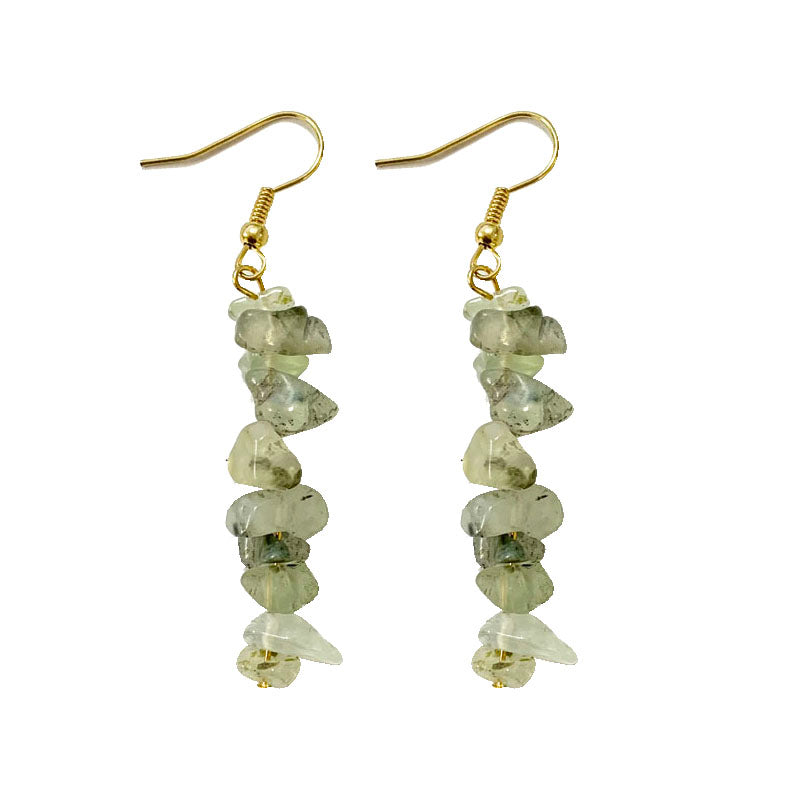 Boucles d'oreilles phrénite baroque grand modèle