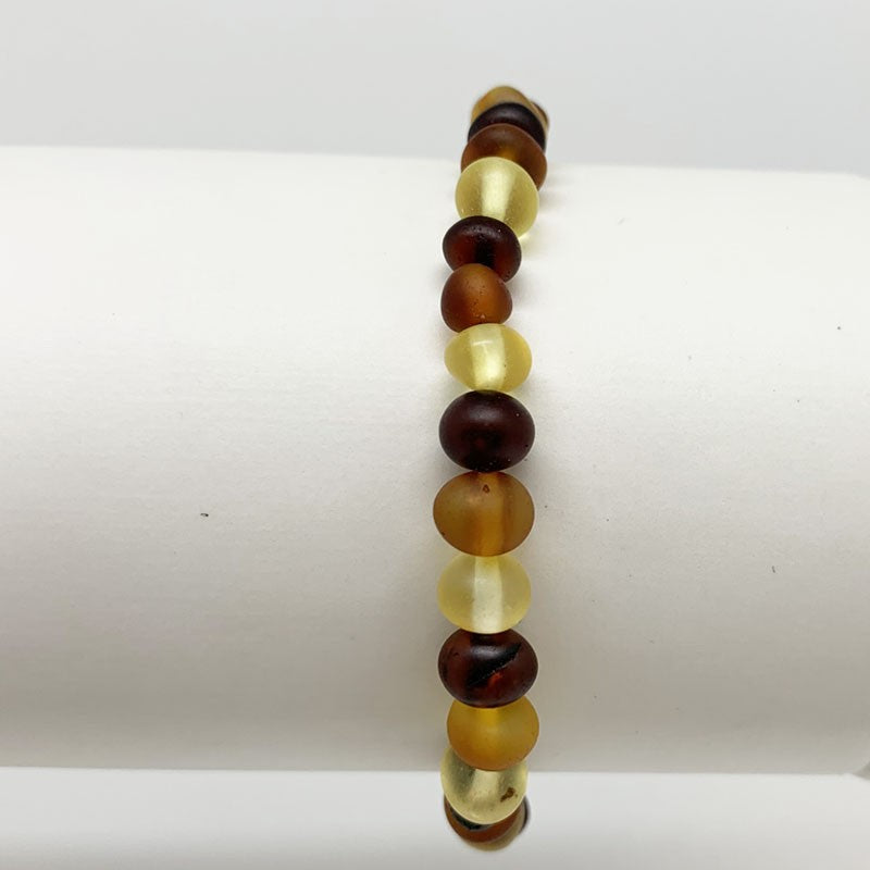 Bracelet Ambre de la Mer Baltique roulé et dépoli