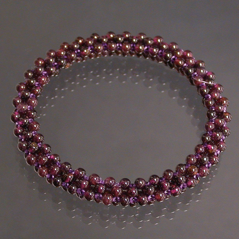 Bracelet Grenat 3mm tressé