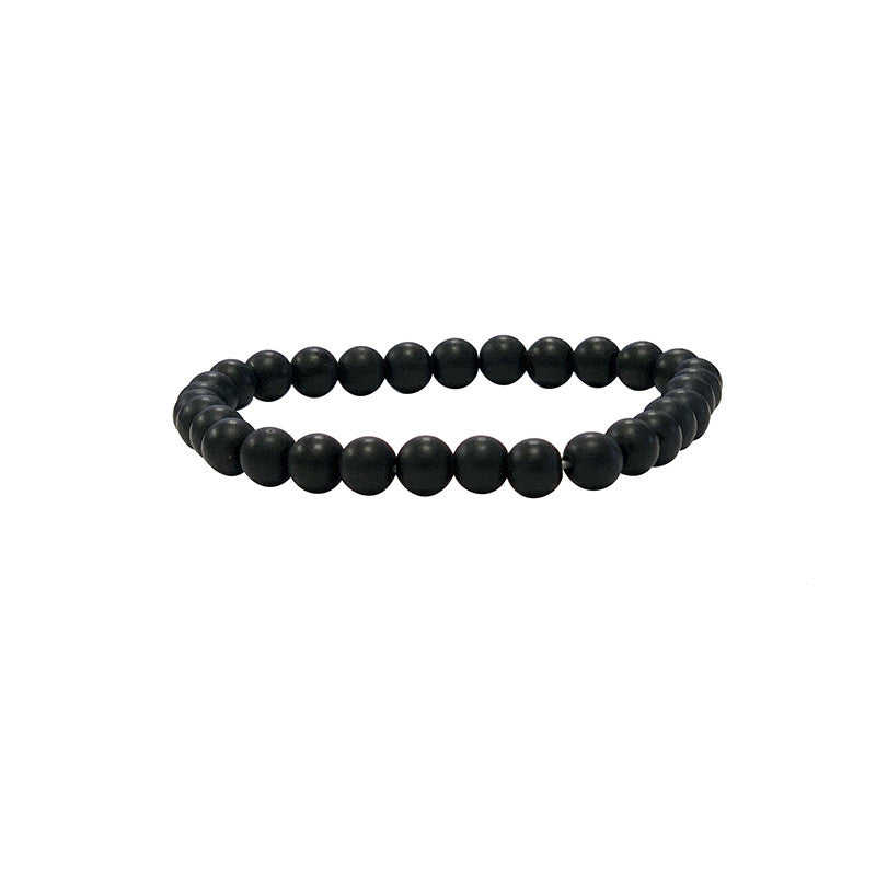 Bracelet Onyx Noir dépoli