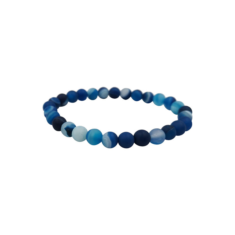 Bracelet Agate teintée Bleue dépolie