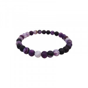 Bracelet Agate teintée violette dépolie