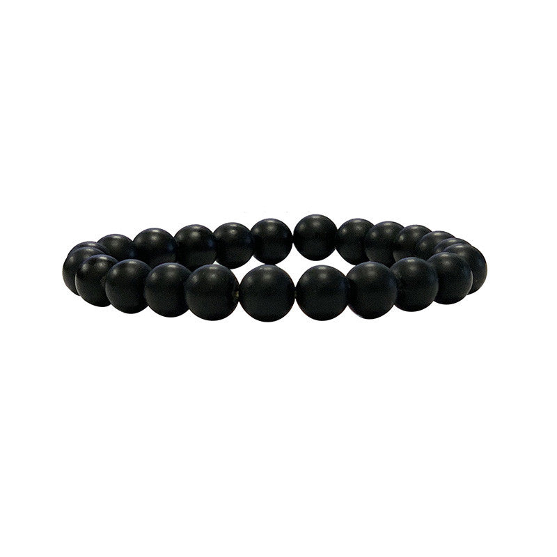 Bracelet Onyx Noir dépoli