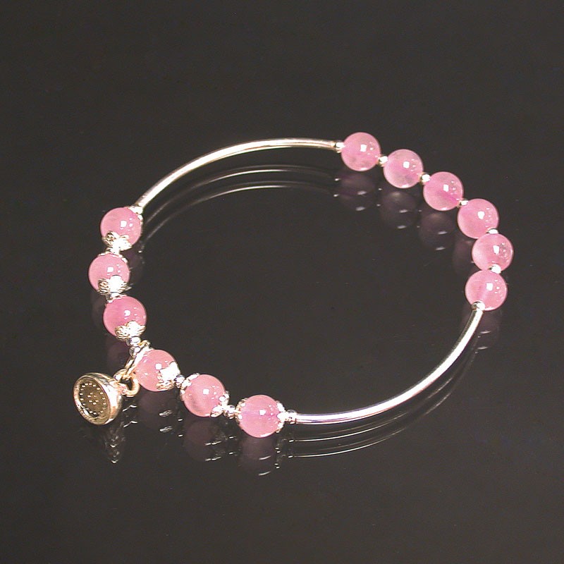 Bracelet Quartz Rose Argent 0,925