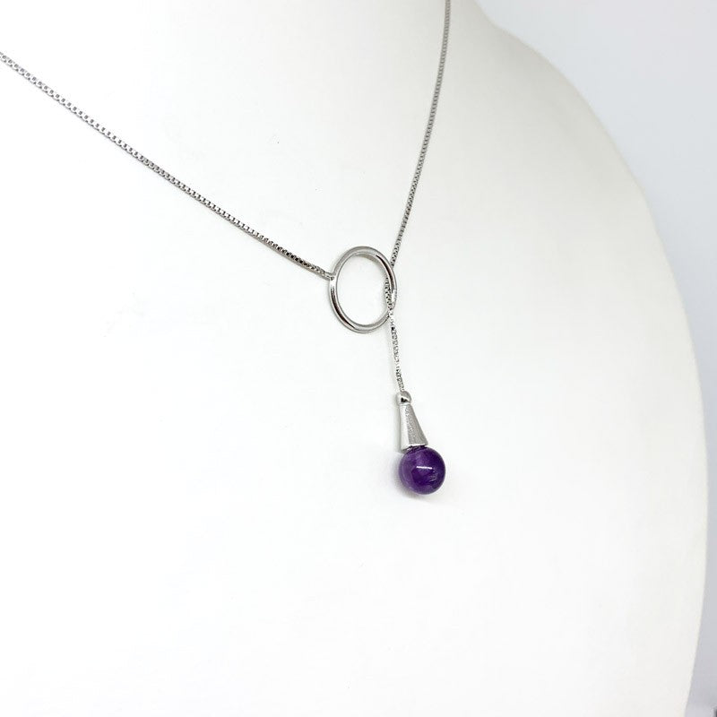 Chaine argent rond, Améthyste
