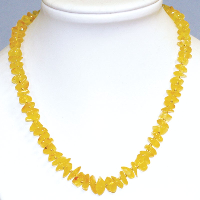 Collier Ambre de la baltique baroque jaune