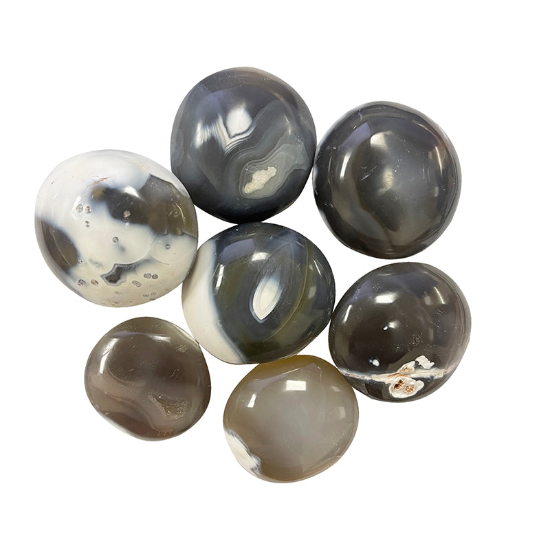 Galet poli Agate Orque