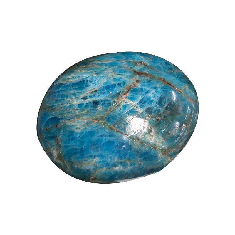 Galet poli Apatite bleue
