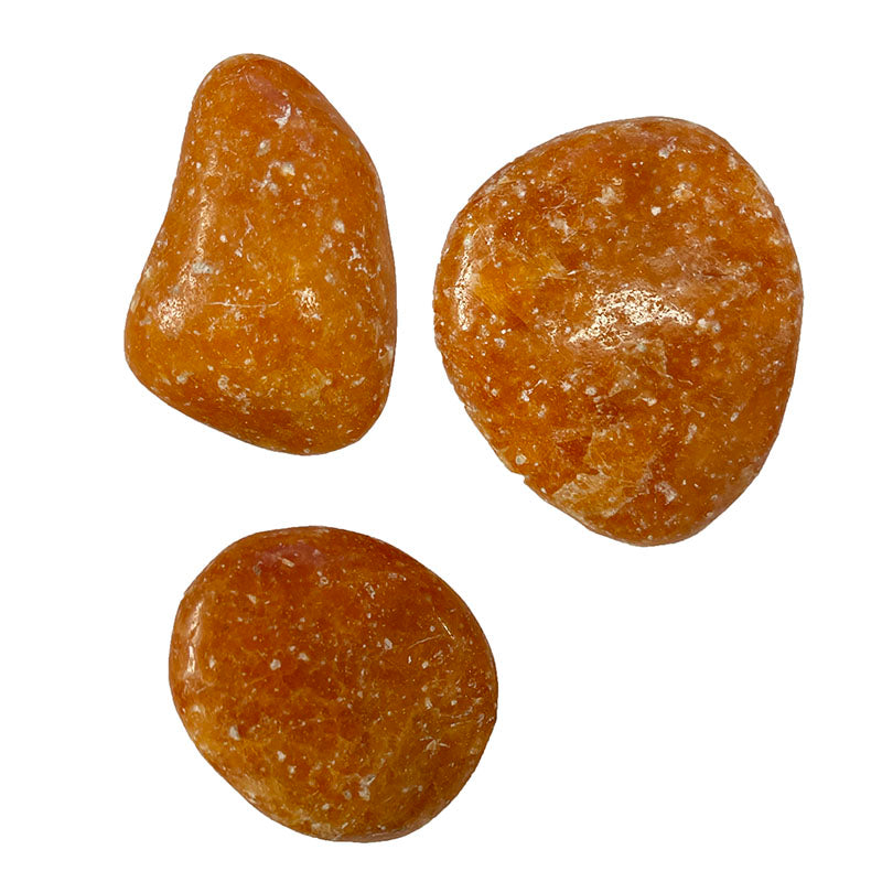 Galet poli Calcite orange