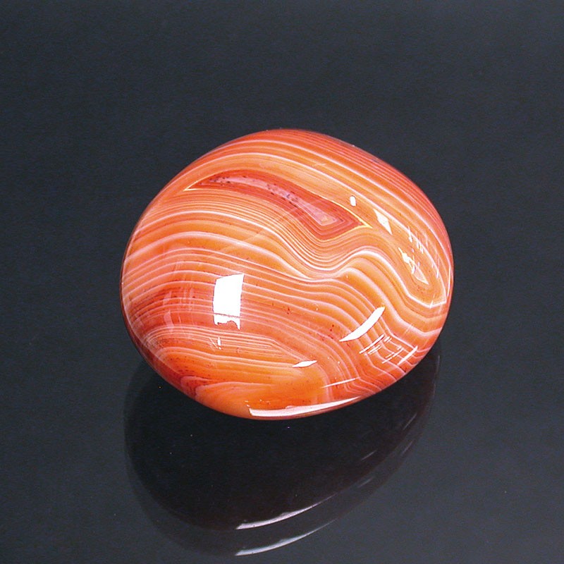 Galet poli Cornaline zonée