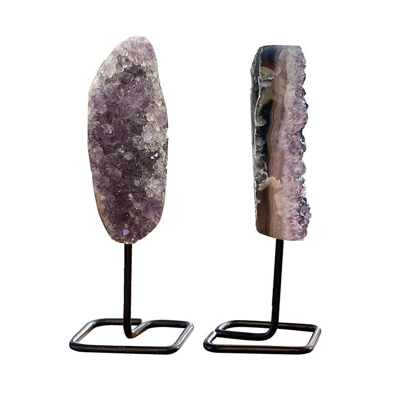 Géode Améthyste sur socle bord poli