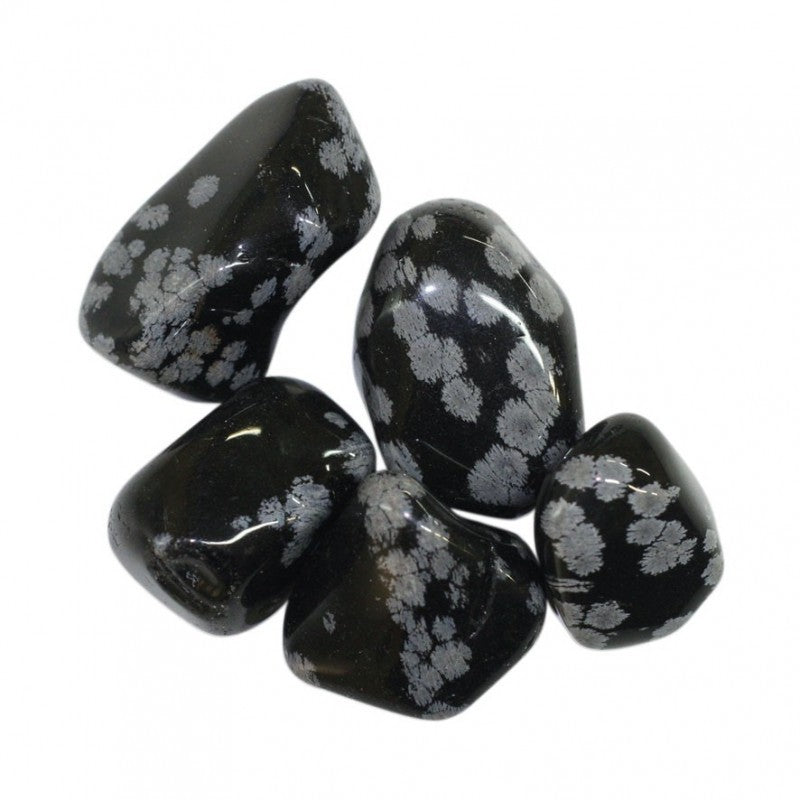 Pierre roulée Obsidienne Flocon de Neige
