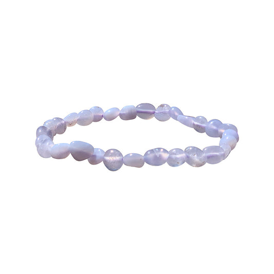 Bracelet Calcédoine bleue grain