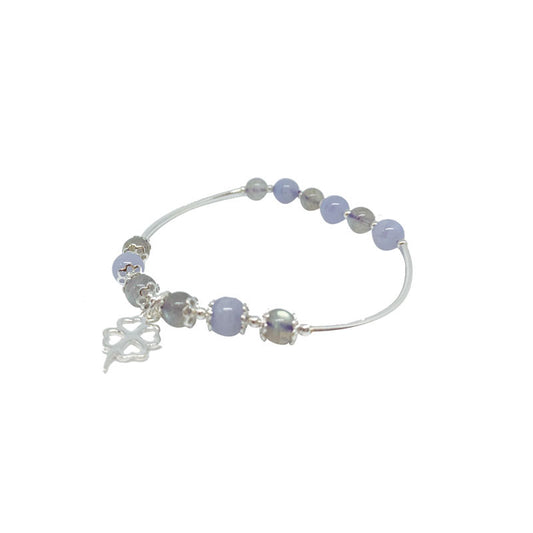 Bracelet Labradorite et Agate Blue Lace Argent 0,925