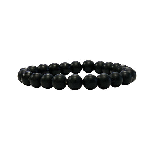 Bracelet Onyx Noir dépoli