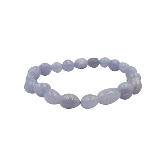 Bracelet pierres roulées Agate Blue Lace(Calcédoine)