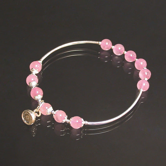 Bracelet Quartz Rose Argent 0,925