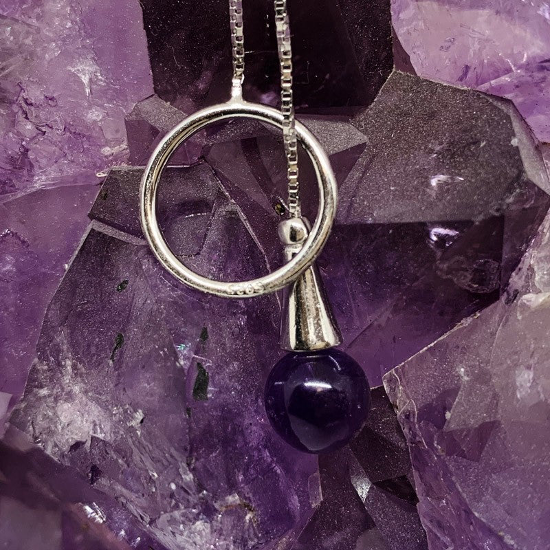 Chaine argent rond, Améthyste