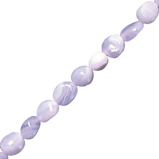 Collier Agate Blue Lace (Calcédoine) grain