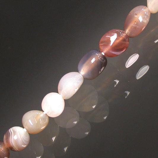 Collier Agate naturelle grain