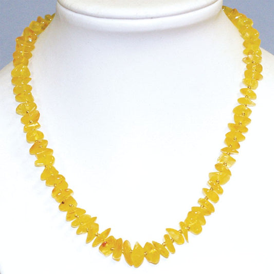 Collier Ambre de la baltique baroque jaune