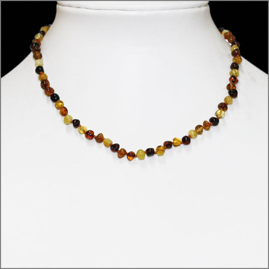 Collier Ambre de la Baltique multi perles roulées