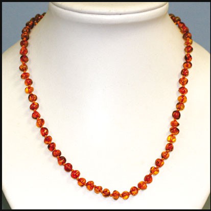 Collier Ambre de la Baltique perles roulées 44cm
