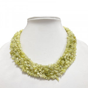 Collier Jade vert baroque 5 rangs 42cm