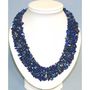 Collier Lapis lazuli baroque 5 rangs 42cm