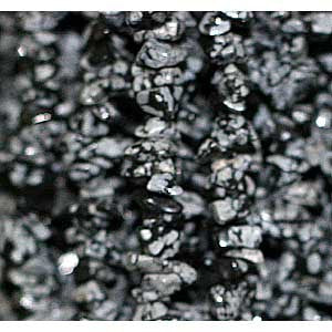 Collier Obsidienne flocon de neige baroque 42 cm