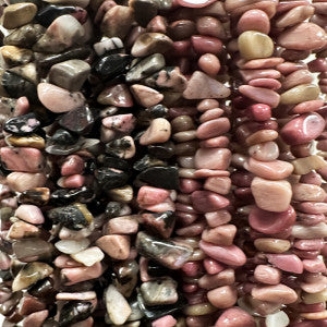 Collier Rhodonite baroque 85cm