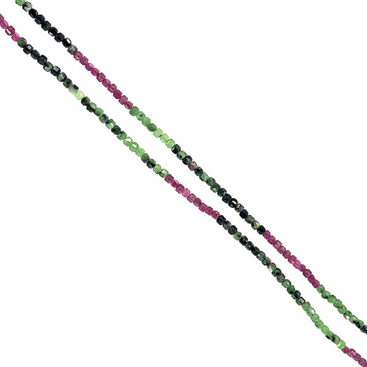 Collier Rubis Fuschite facetté argent 0,925