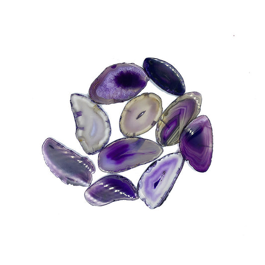 Tranche d'Agate rubanée violette